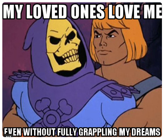 Skeletor image with readable text